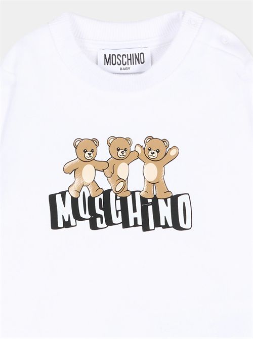 Felpa verde per neonato con Teddy Bear MOSCHINO KIDS | MTF060-LCA89/10101